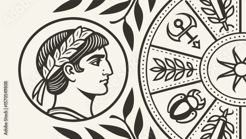Roman emperor vintage artwork