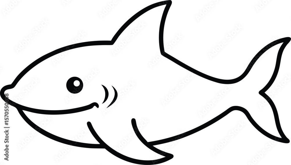 Fototapeta premium goblin shark icon line art vector illustration on transparent background