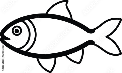 haddock icon line art vector illustration on transparent background
