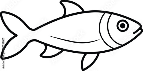 icefish icon line art vector illustration on transparent background
