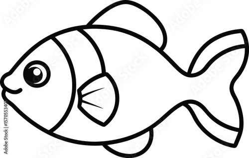 oscar fish icon line art vector illustration on transparent background
