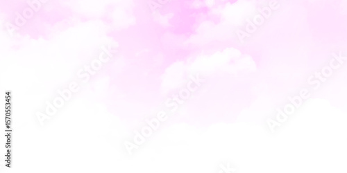 Pink sky with white clouds. valentine's day sweet dream background love and happiness