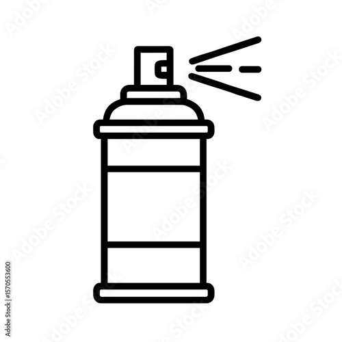 Spray paint can icon symbolizing street art and graffiti – outline