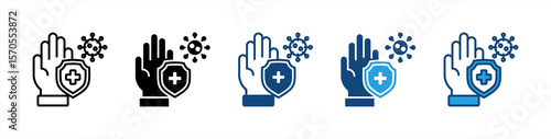 Preventive icon set multiple style collection