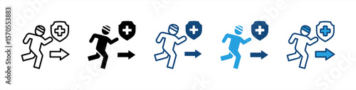Outpatient icon set multiple style collection