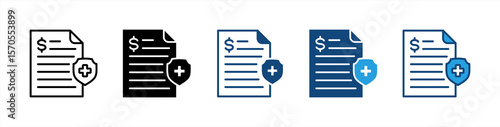 Insurance Coverage icon set multiple style collection