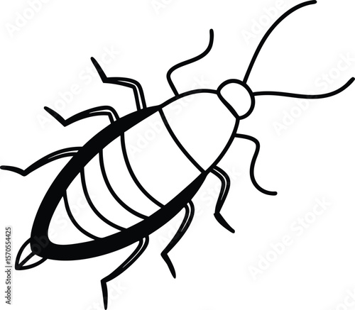 roach icon line art vector illustration on transparent background
