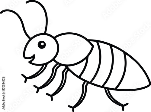 roach icon line art vector illustration on transparent background
