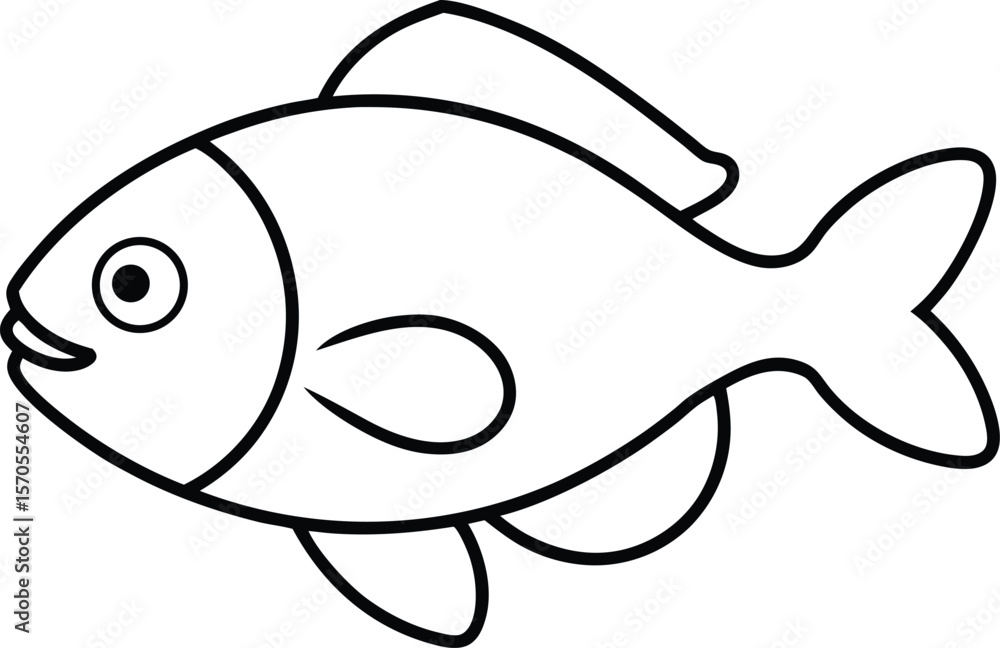 Obraz premium rockfish icon line art vector illustration on transparent background 