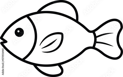 tilapia icon line art vector illustration on transparent background
