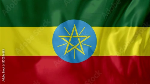 Ethiopia Flag Waving Motion Animation 4K