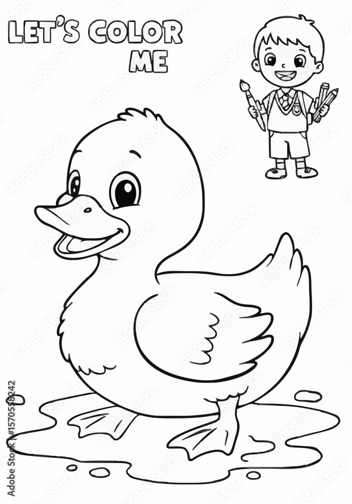 Children's coloring pictures of a duck Children's coloring pictures of a duck