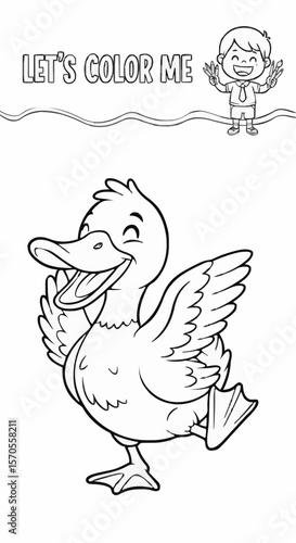 Children's coloring pictures of a duck