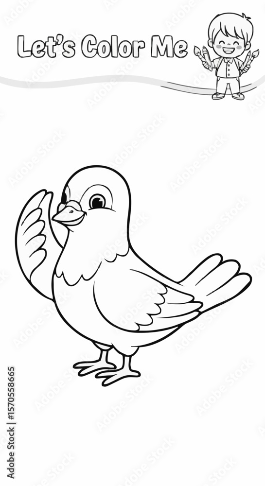 Fototapeta premium Children's coloring pictures of a dove 