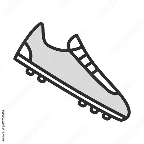 Football Boot Cleat Soccer Shoe Sport Icon Isolated White Background
