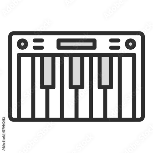 Electronic Keyboard Piano Synthesizer Music Instrument Icon Digital Isolated