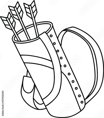Quiver holding arrows for archery sport equipment