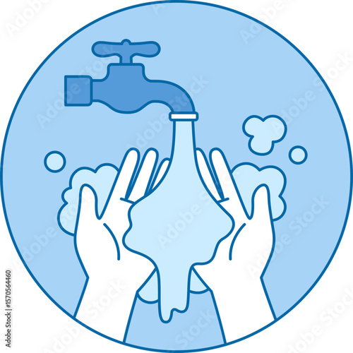 Washing hands step 10

