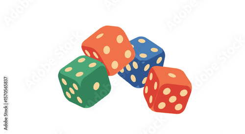 Flat Vector Illustration of Dice