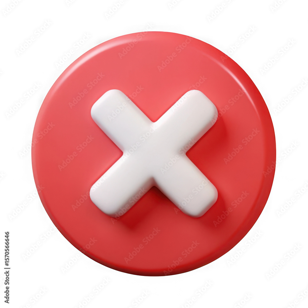 Obraz premium Red circle with white cross symbol isolated on a transparent background image
