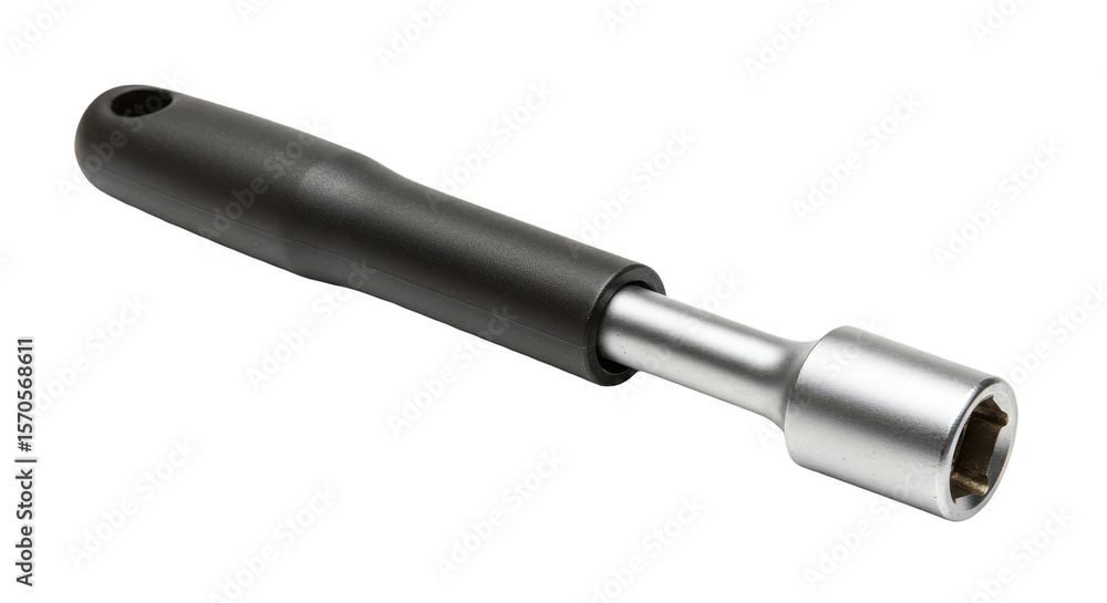 Fototapeta premium Isolated Socket Wrench Tool with Black Handle for Mechanic Repair