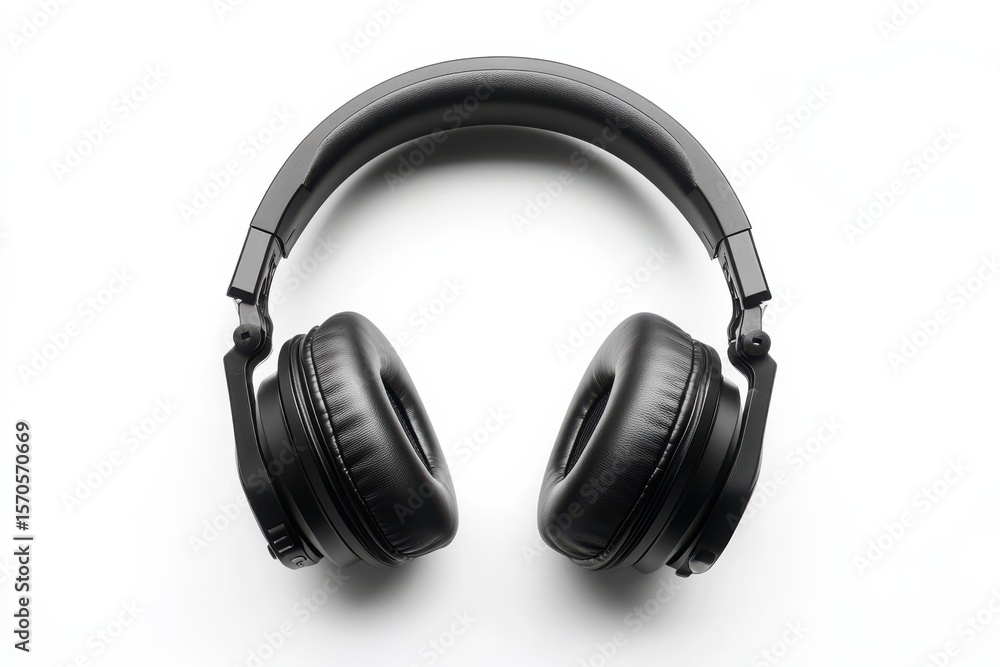 Experience Audio Bliss Premium Black Headphones for Music Lovers and Audiophiles on white background. Generative Ai Experience Audio Bliss Premium Black Headphones for Music Lovers and Audiophiles on white background. Generative Ai