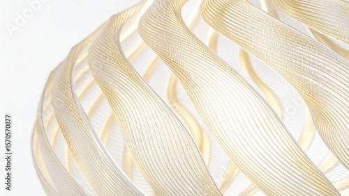 Abstract golden background with flowing waves of soft silk fabric, perfect for fashion, wedding, or business designs