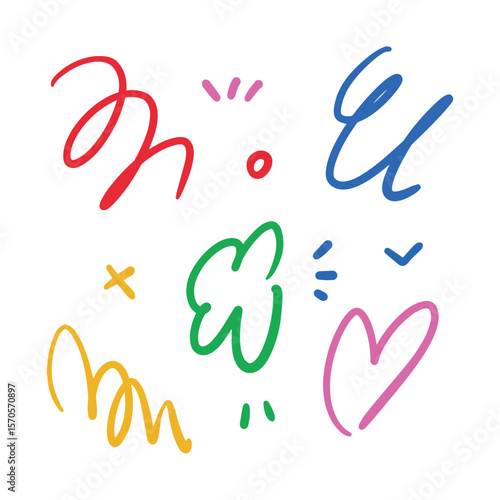 doodle line element cute graphic illustrations