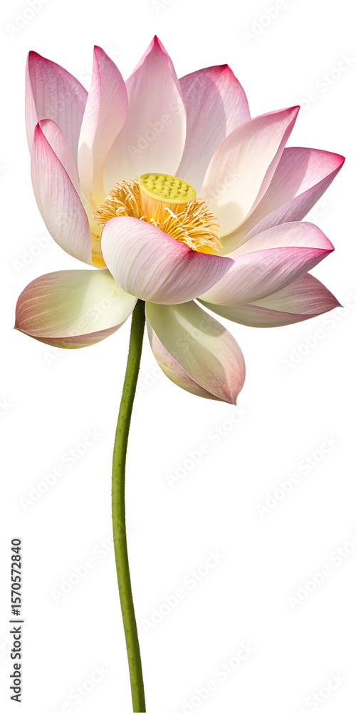 Fototapeta premium pink lotus flower on white