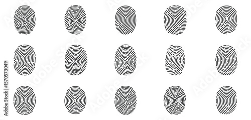  Set of Gray Fingerprint Patterns