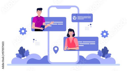 HR manager creating onboarding checklist flat vector illustration