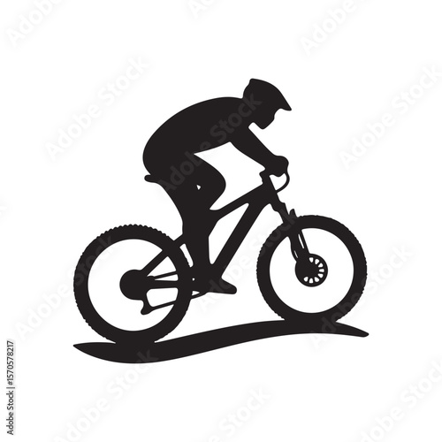 mountain bike vector silhouette clip art logo design illustration