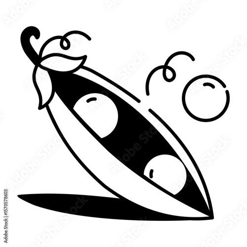 A drawing style icon showing peas  