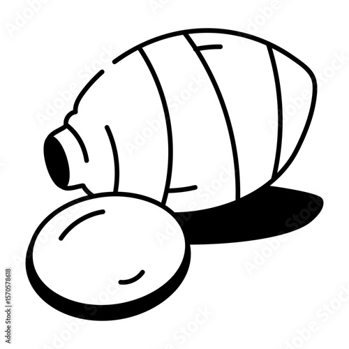 A doodle style icon representing taro root  
