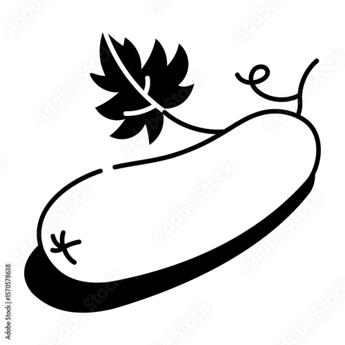 A doodle style icon depicting zucchini  
