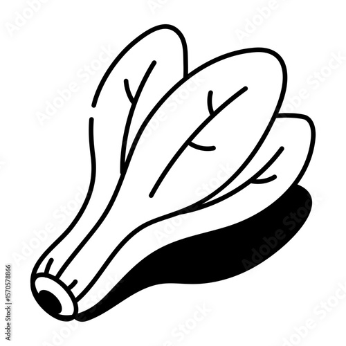 A sketchy style icon showing bok choy  
