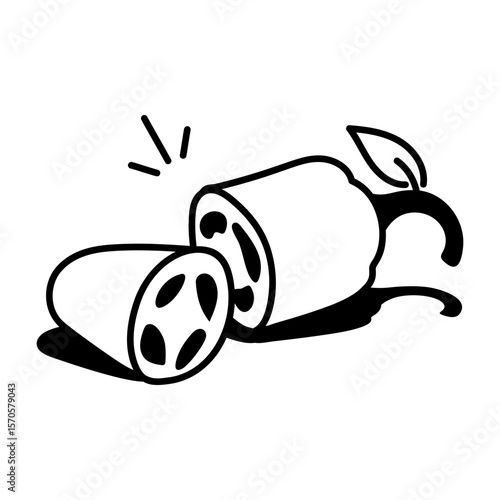 A drawing style icon representing jalapeno  
