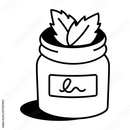 A doodle style icon representing mint  
