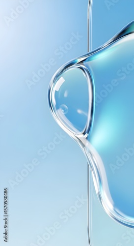Abstract Blue Liquid Drop Flowing - Purity, Hydration & Dynamic Water Movement wallpaper 