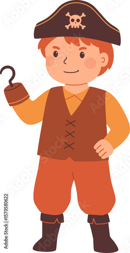 Kid boy little pirate

