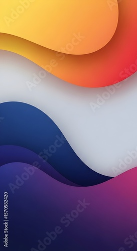 Abstract Gradient Sunset Waves Background - Modern Smooth Flow & Vibrant Colors