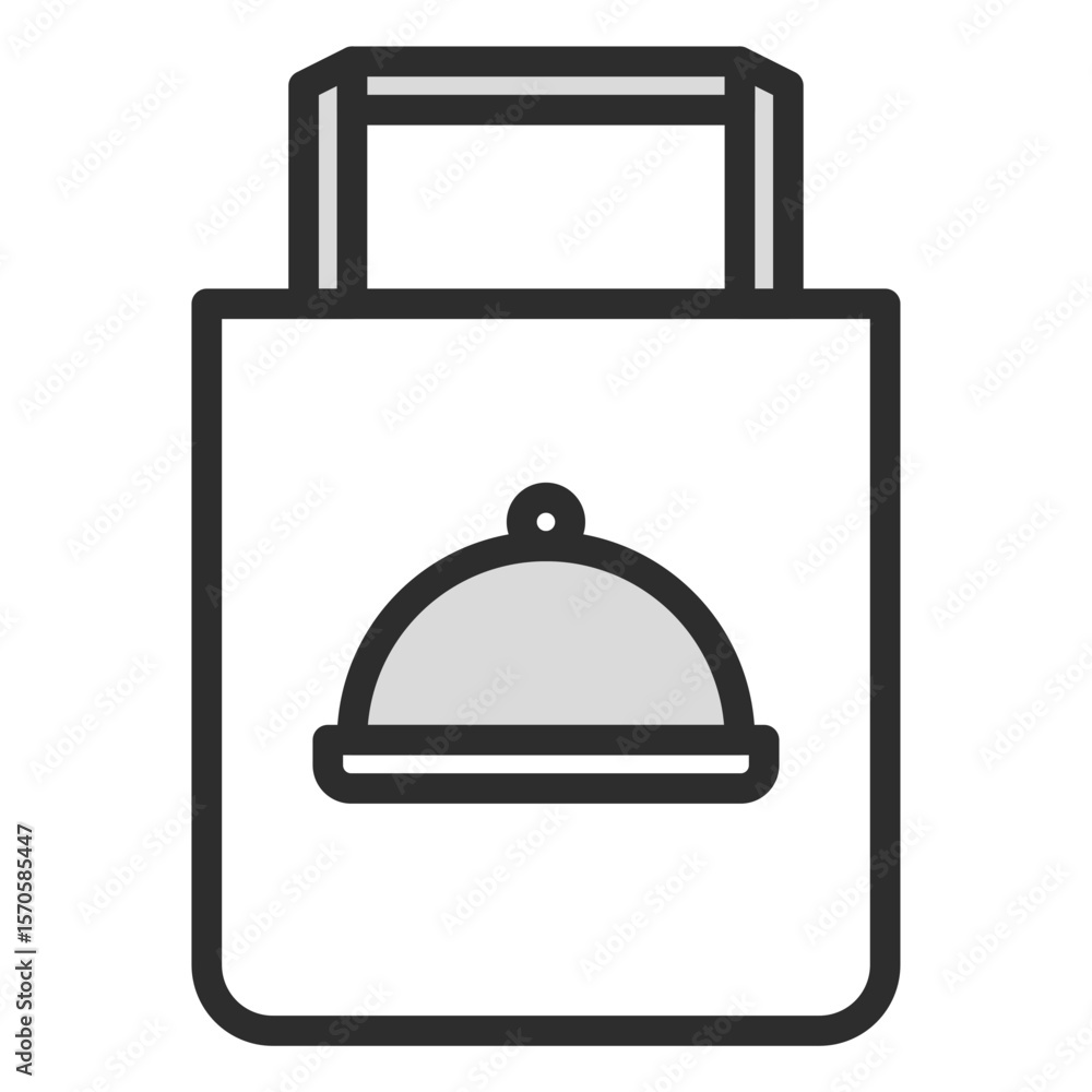 Obraz premium Food Delivery Bag Icon Restaurant Takeaway Service Simple Design