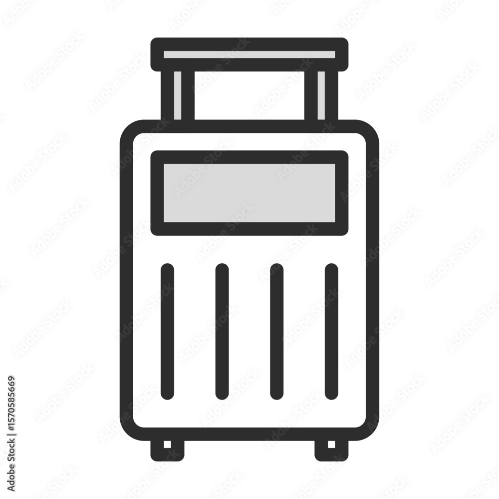 Rolling Luggage Bag Icon Travel Suitcase Business Vacation Outline Design Rolling Luggage Bag Icon Travel Suitcase Business Vacation Outline Design