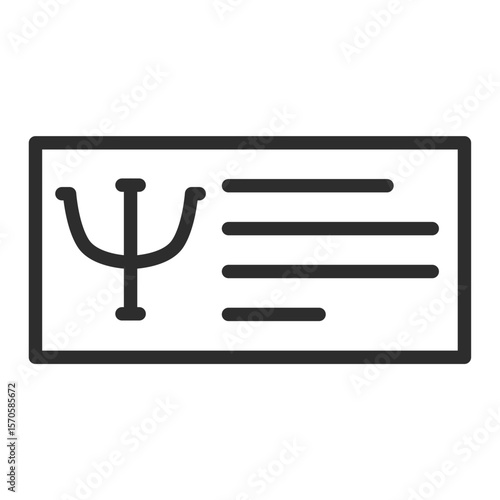 Psychology Certificate Diploma Icon Psi Symbol Mental Health Document Outline