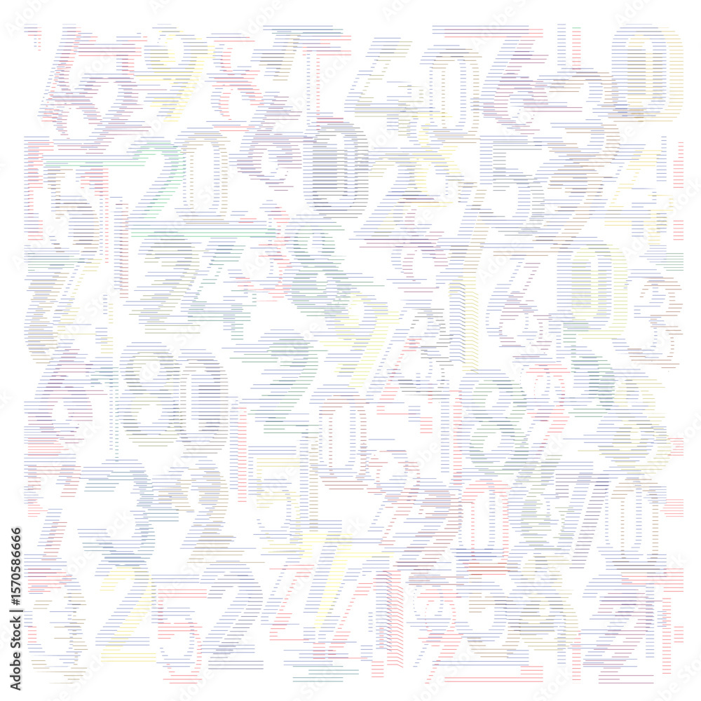 Fototapeta premium A colorful repeat alphabet print pattern design of various numbers in a striped pattern, creating a visually engaging digital design.