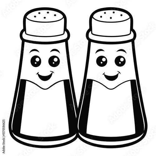 Happy Cartoon Salt Pepper Shakers