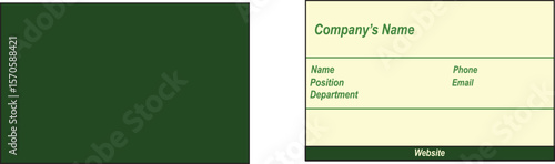 The Illustration of Business card Tamplate Green and cream color