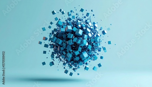 Abstract Geometric Explosion Of Cubes