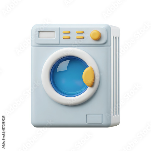 3d washing machine icon isolated on transparent bac 9.png