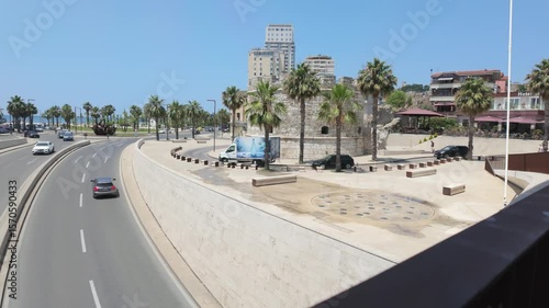 Venetian tower in Durres, Albania. - June 14, 2025. Built in the sixth century, it was considered as one of the most powerful fortresses along the western coast of the Adriatic.